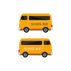 school bus isolated on white background, flat design icon back to school concept vector illustration 