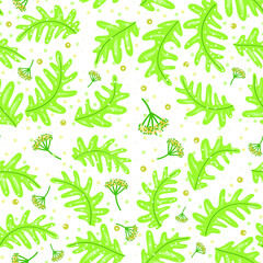 Seamless pattern: plant elements. Vector