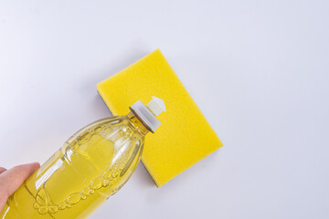 Kitchen soap over the whinter background