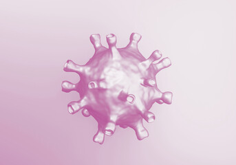 Light pink coronavirus, minimalist Covid-19 concept, 3d render