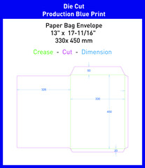 Blue print of a paper bag envelope (A3)