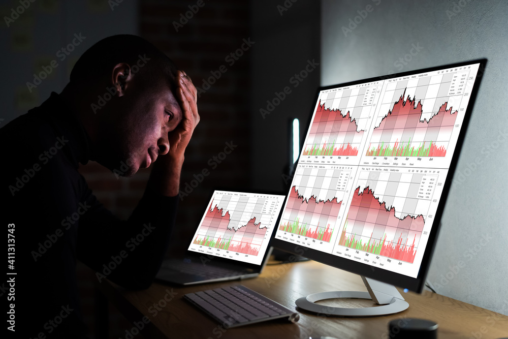 Poster financial down audit decreasing data chart