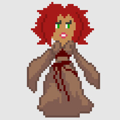Character in pixel art style