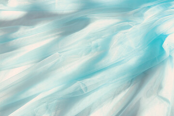 Obraz premium Vintage pastel blue tulle chiffon texture background with shadows
