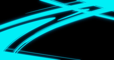 Render with blue flow on black background