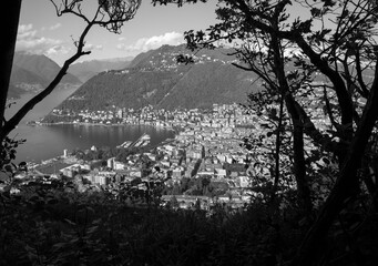Como - The town under the  mountains and lake Como.