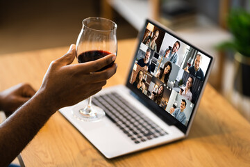 Online Video Conference Home Party Call Wine