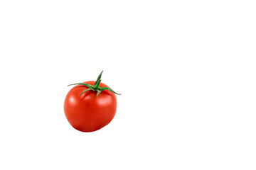 Red ripe tomato on a white background