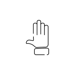 hand emoji, fingers gesture line art vector icon for apps and websites