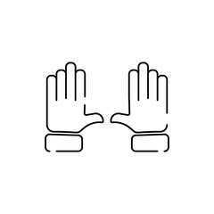 two hand up emoji, fingers gesture line art vector icon for apps and websites