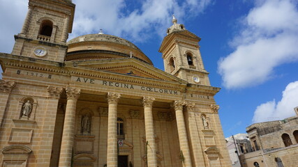 Fototapeta na wymiar the Mgarr Egg Church or Parish Church or Church of the Assumption in Mgarr, Malta, March