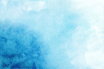 青の手描き水彩背景素材