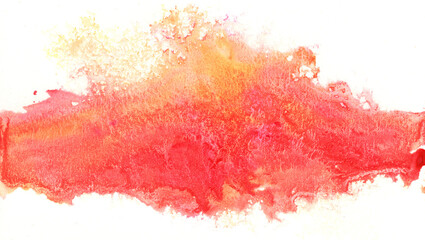 赤色の水彩の筆の跡、背景素材、テクスチャ