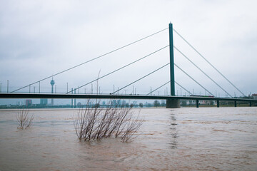 Oberkasseler Brücke Überflutung