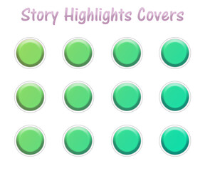 Set of Instagram Story Highlights Covers Icons. 3D colourful gradient background. Set of templates for social networks and blogs.