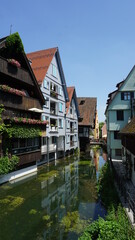 the Fischerviertel (old fishers' and tanners' quarter) in Ulm, Baden-Wurttemberg, Germany, May