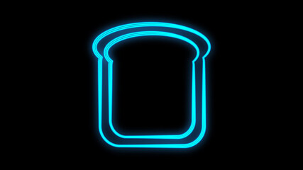 Rye bread icon. Element of Bakery shop icons for mobile concept and web apps. Neon Rye bread icon can be used for web and mobile apps on dark gradient background