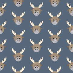 Obraz premium Seamless pattern cute cartoon reindeer