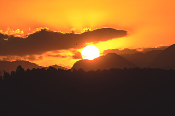 sunset in the mountains