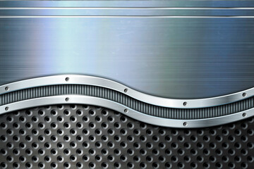 Perforated metal background with place for text