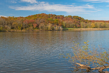 Looking Across a River at the Fall Colors