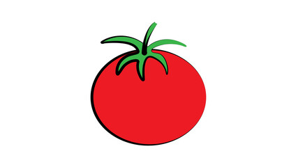 tomato on a white background, illustration. red round tomato. vegetables for salad. natural product from the garden. farm food. juicy aromatic tomato