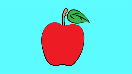 Apple icon isolated illustration, color drawing sign, symbol
