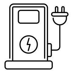 charging station icon design color line style