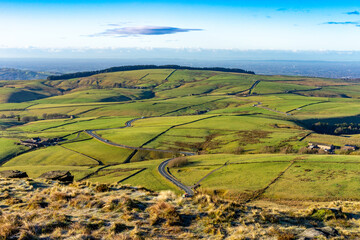 View from the top of Shining Tor, a hill with a height of 559 metres above sea level in the Peak...