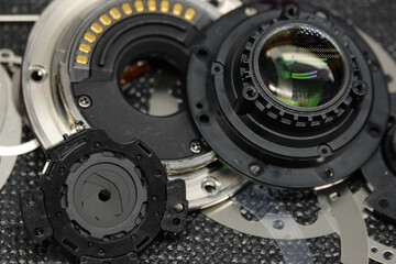 lens repair with yellow screwdriver, repair concept