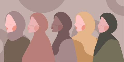 flat vektor moslem womens illustration