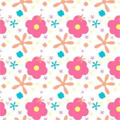 Illustration pattern flower with colors and background for fashion design