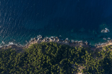 Top down photo of shore in Mallorca.
