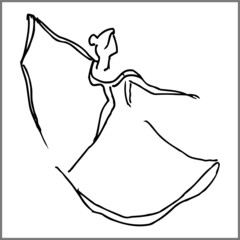 Fashion model silhouette sketch style. Hand drawn vector illustration background.