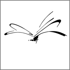 Dragonfly icon silhouette vector illustration © AlexWallArt
