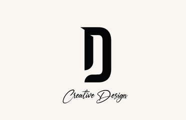 D simple black and white alphabet letter logo icon design. Corporate and lettering. Elegant identity template with creative text