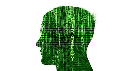 Silhouette of man strategy data concept - Powered by Adobe