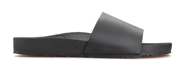 black slippers path isolated on white side view