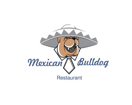 bulldog head mexican restaurant logo 