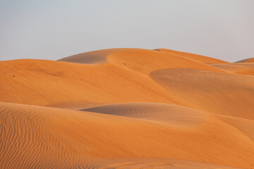 Fototapeta na wymiar Sand dunes in the desert of Oman.