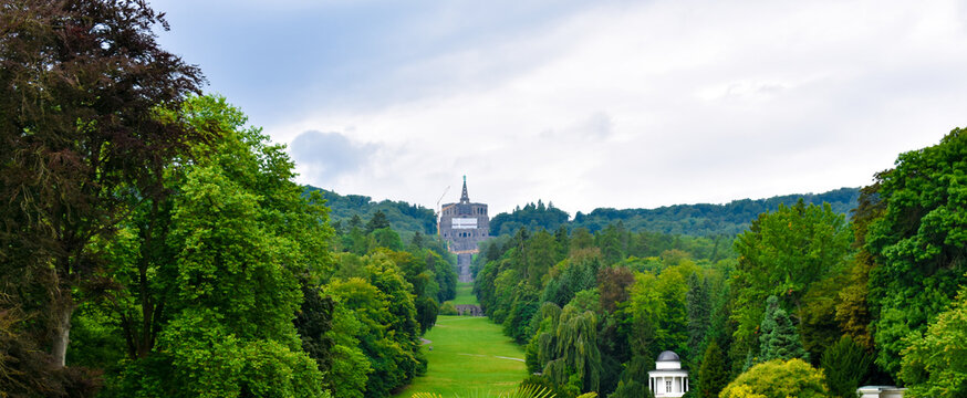 Kassel,Hessen Germany - March 21,2018: Herkules Kassel in spring, Bergpark