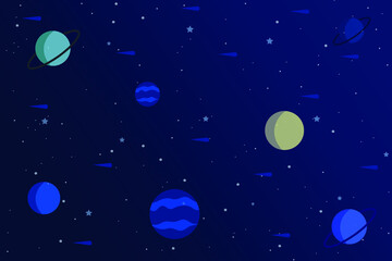 Obraz na płótnie Canvas Colorful planets background with stars