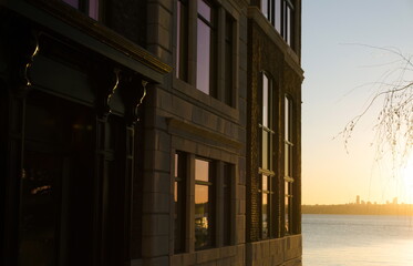 Watching sunset over lake Washington from Lake street
