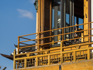 The traditional building in the old town city street in Seoul