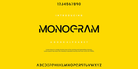 Abstract minimal modern alphabet fonts. Typography technology vector illustration © Luke Project