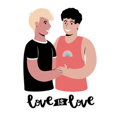 Fototapeta premium Young gay happy couple portrait
