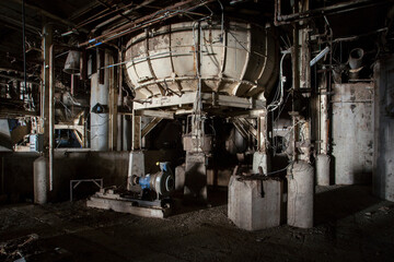 Naklejka na ściany i meble Industrial interior of an abandoned factory