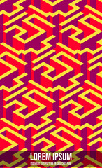 Isometric seamless Maze pattern. vector illustration. Isometry Three Dimensional. vector eps 10.
