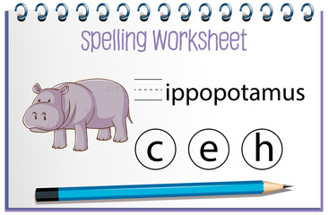 Find missing letter with hippopotamus