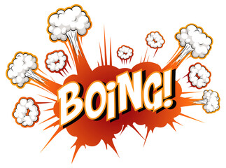Comic speech bubble with boing text